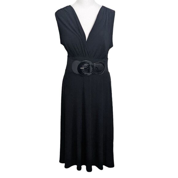 Maurices Black Belted Dress Size Medium Black Stretchy Dress with Belt - Picture 1 of 7